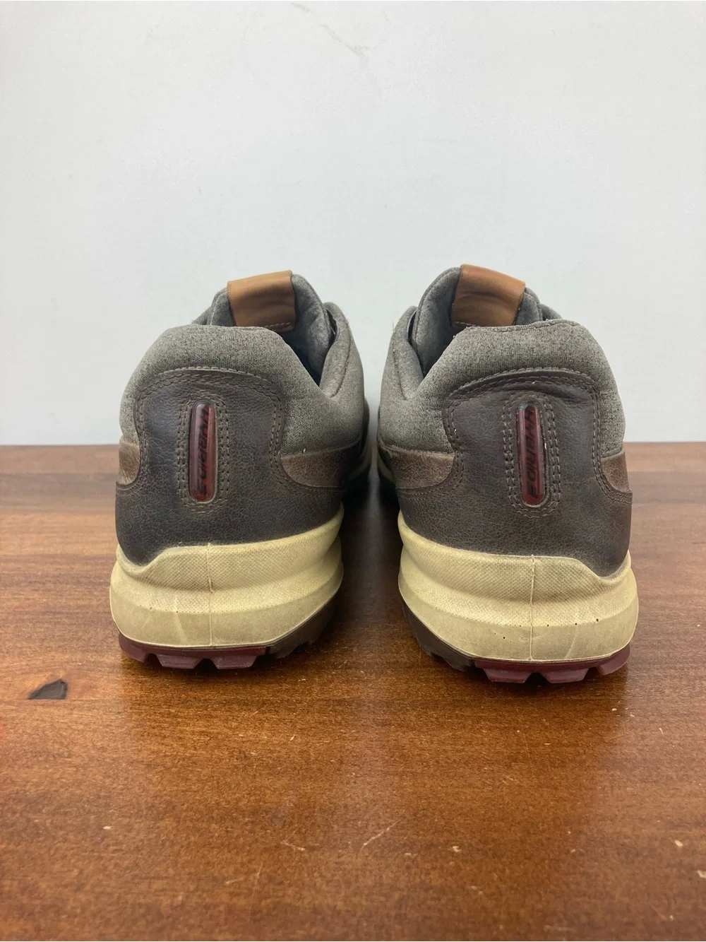 ECCO Biom Hybrid GORE-TEX Golf Shoes Brown Leather Spikeless Mens US 11.